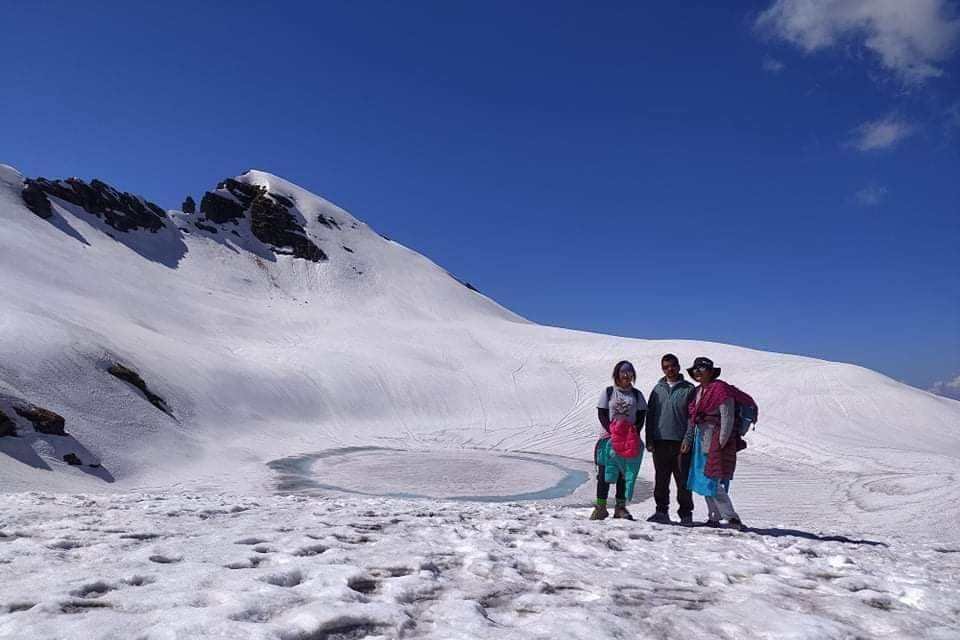 Bhrigu lake covered by snow